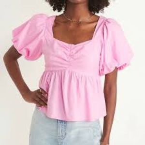NWT Old Navy puff sleeve cotton blouse